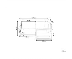 Beliani TIMOR sodo sofa, akacijos mediena (FSC®), tamsi mediena, universali, 2 vietų