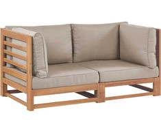 Beliani Sofa ogrodowa dla 2 osób TRANI Modułowy Certyfikowane drewno akacjowe Jasnobrązowy