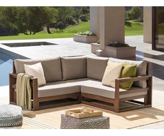 Beliani Sofa ogrodowa TIMOR Drewno akacjowe ( FSC®) Ciemne drewno Uniwersalny 2-osobowa