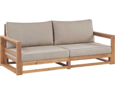 Beliani Sofa ogrodowa su-certyfikowanego-drewna-akacjowego 2-osobowa jasna TIMOR II