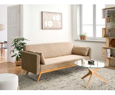 Beliani Išskleidžiama sofa ASAA šviesiai ruda