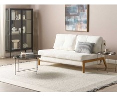 Beliani Dvivietė sofa lova EDLAND iš „Boucle“ audinio, balta
