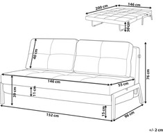 Beliani Dvivietė sofa lova EDLAND iš „Boucle“ audinio, balta