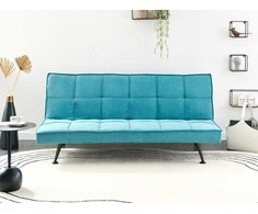 Beliani Trivietė išskleidžiama sofa HASLE, mėlyna