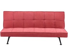 Beliani Trivietė išskleidžiama sofa HASLE, raudona