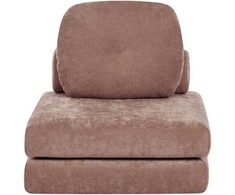 Beliani Vienvietė išskleidžiama sofa OLDEN, rudos spalvos šenilo audinys