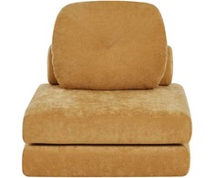 Beliani Vienvietė išskleidžiama sofa OLDEN, geltonas šenilinis audinys