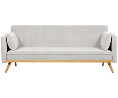 Beliani Trivietė išskleidžiama sofa ASAA, kreminė balta