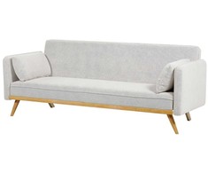 Beliani Trivietė išskleidžiama sofa ASAA, kreminė balta