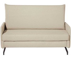 Beliani Dvivietė išskleidžiama sofa BELFAST smėlio spalvos