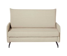 Beliani Dvivietė išskleidžiama sofa BELFAST smėlio spalvos