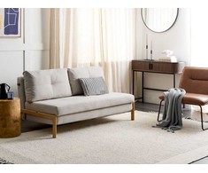 Beliani Dvivietė sofa-lova EDLAND šviesiai smėlio spalvos