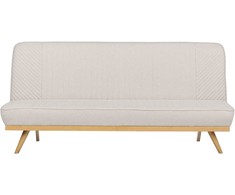 Beliani Dvivietė išskleidžiama sofa KALFAFEL, smėlio spalvos