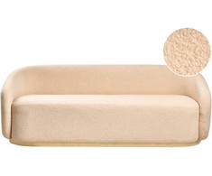 Beliani Dvivietė sofa SIPO, smėlio spalvos boucle audinys