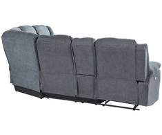 Beliani Kampinė sofa su rankine relaksacijos funkcija 5 asmenims ROKKE pilka, kairinė