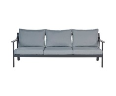 Beliani Sofa ogrodowa dla 3 osób KIATO Metal Tamsiai pilka