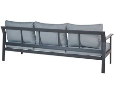 Beliani Sofa ogrodowa dla 3 osób KIATO Metal Tamsiai pilka
