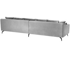 Beliani 4 vietų sofa AURE Velūras, šviesiai pilka
