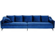 Beliani 4 vietų sofa AURE, aksominė, tamsiai mėlyna