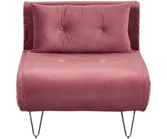 Beliani Vienvietė išskleidžiama sofa VESTFOLD, rožinė, veliūrinė