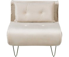 Beliani Vienvietė išskleidžiama sofa VESTFOLD, veliūrinė, smėlio spalvos