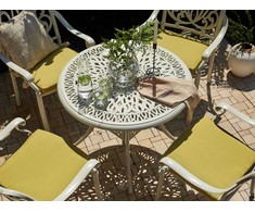 Shumee Beliani Staliukas bistro ANCONA 90 cm 90 cm Metal Złamana biel