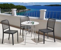 Beliani Bistro stalas TALTAL 64 cm 64 cm metalinis pilkas