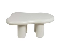 Beliani Kavos staliukas ONDLE kreminės baltos spalvos