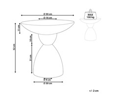 Beliani Šoninis staliukas CAFFI 50 cm 50 cm teraco efektas, kreminė balta