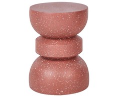 Beliani Šoninis staliukas FALIRO 37 cm 37 cm Raudonas teraco
