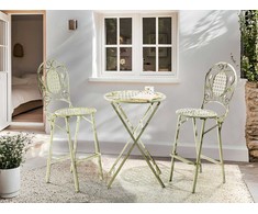 Beliani Sodo baro stalas BIVIO 60 cm 60 cm metalinis šviesiai žalias