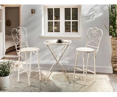 Beliani Staliukas sodo barowy TRIESTE 60 cm 60 cm Metal Jasnobeżowy