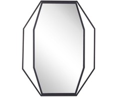 Beliani Sieninis veidrodis NIRE 60 cm 80 cm metalinis grafito spalvos