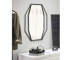 Beliani Sieninis veidrodis NIRE 60 cm 80 cm metalinis grafito spalvos