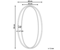 Beliani Sieninis veidrodis BESSON 55 cm 90 cm metalinis, auksinis