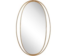 Beliani Sieninis veidrodis BESSON 55 cm 90 cm metalinis, auksinis
