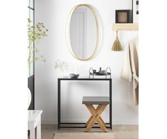 Beliani Sieninis veidrodis BESSON 55 cm 90 cm metalinis, auksinis