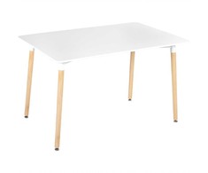 Beliani Valgomojo stalas NEWBERRY baltas 120 cm x 80 cm