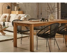 Beliani Valgomojo stalas TESA Rudas 180x90 cm Akacijos mediena