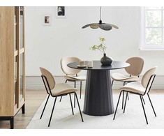 Beliani Valgomojo stalas PLATO juodas 100 cm metalinis
