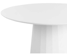 Beliani Valgomojo stalas PLATO baltas 100 cm metalinis