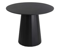 Beliani Valgomojo stalas PLATO juodas 100 cm metalinis