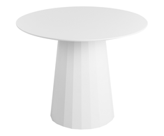 Beliani Valgomojo stalas PLATO baltas 100 cm metalinis