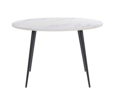 Beliani Valgomojo stalas ODEON baltas marmuras 120 cm