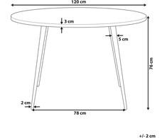 Beliani Valgomojo stalas ODEON Pilkas betono efektas 120 cm 120 cm