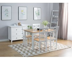 Beliani Valgomojo stalas HOUSTON šviesaus ąžuolo spalvos 125 cm 75 cm