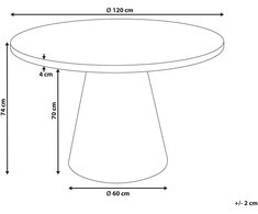 Beliani Valgomojo stalas MERE Baltas marmuras 120 cm