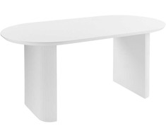 Beliani Valgomojo stalas MOBERLY baltas 180 cm 90 cm