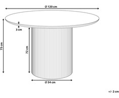 Beliani Valgomojo stalas NEWELL šviesiai smėlio spalvos 120 cm
