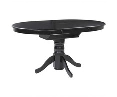 Beliani Išskleidžiamas valgomojo stalas AKRON juodas 106/150 cm